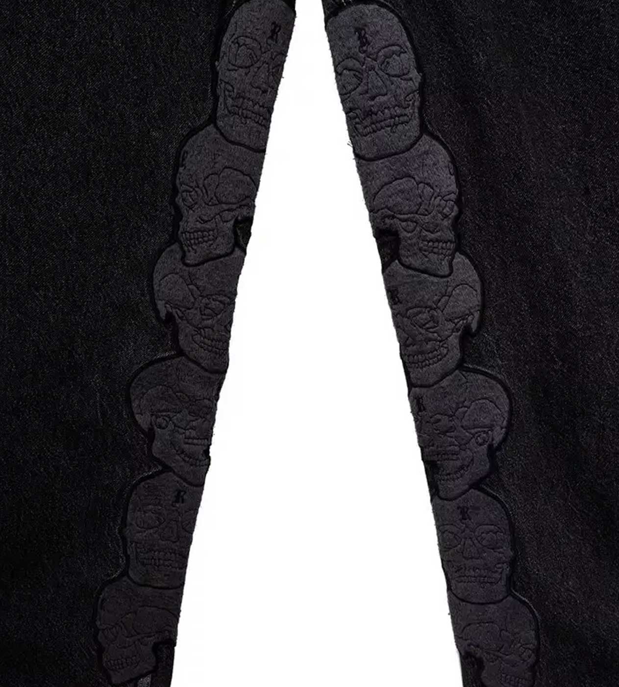 Revenge Skull Patch Denim Pant Black - Image 2
