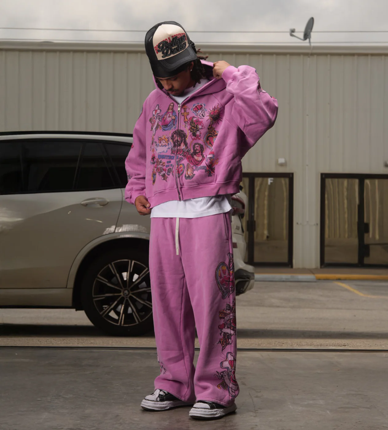 Righteous Risen King Zip Up Hoodie Purple - Image 3
