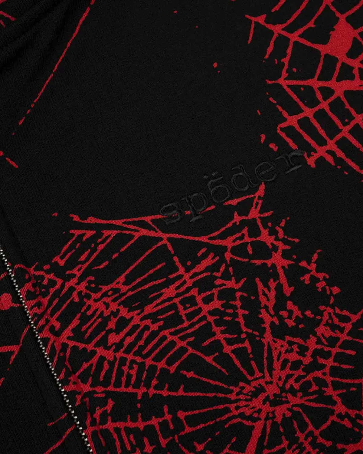 Sp5der AOP V2 Zip Up Hoodie Black - Image 3