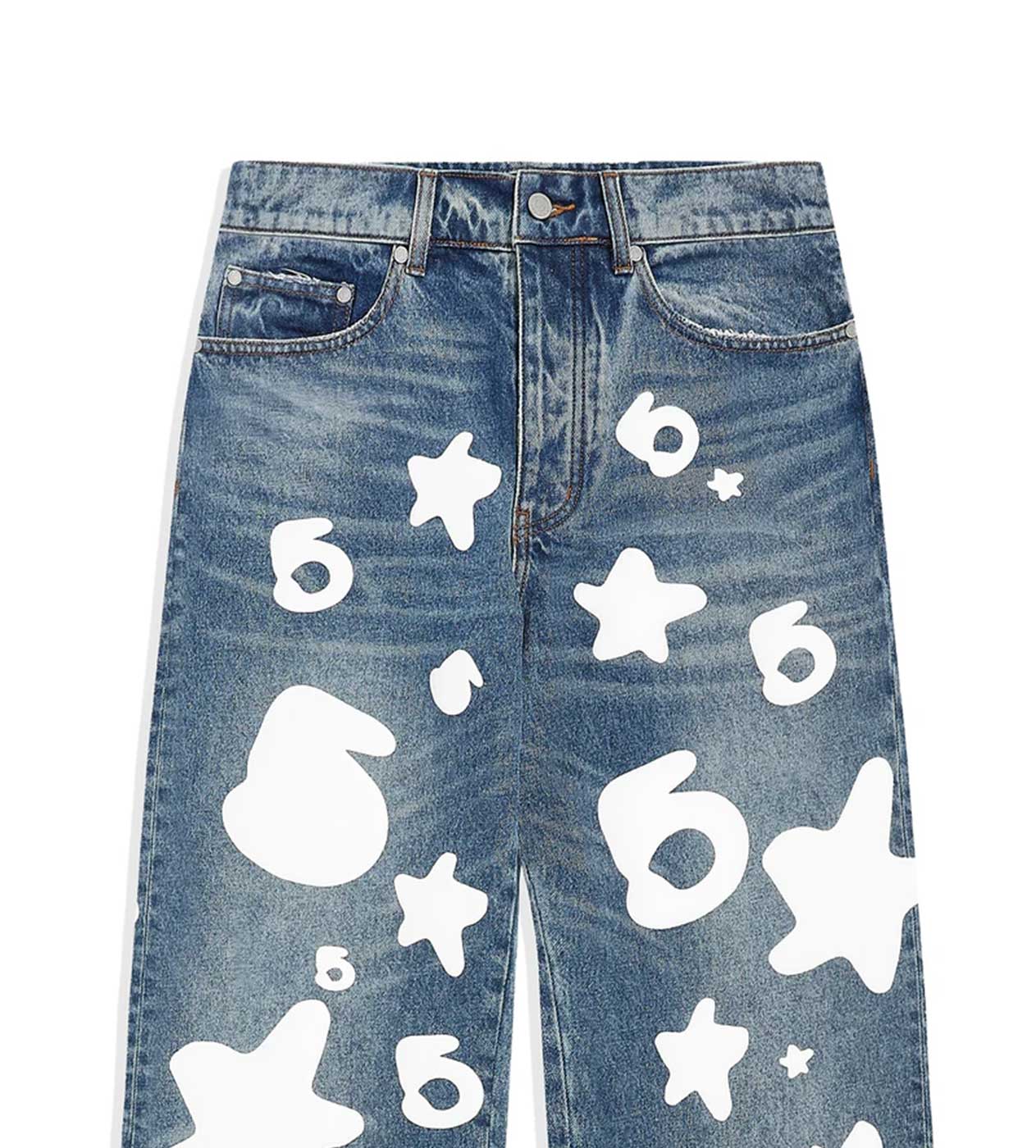 Sp5der Beluga Wash Denim Pants - Image 4