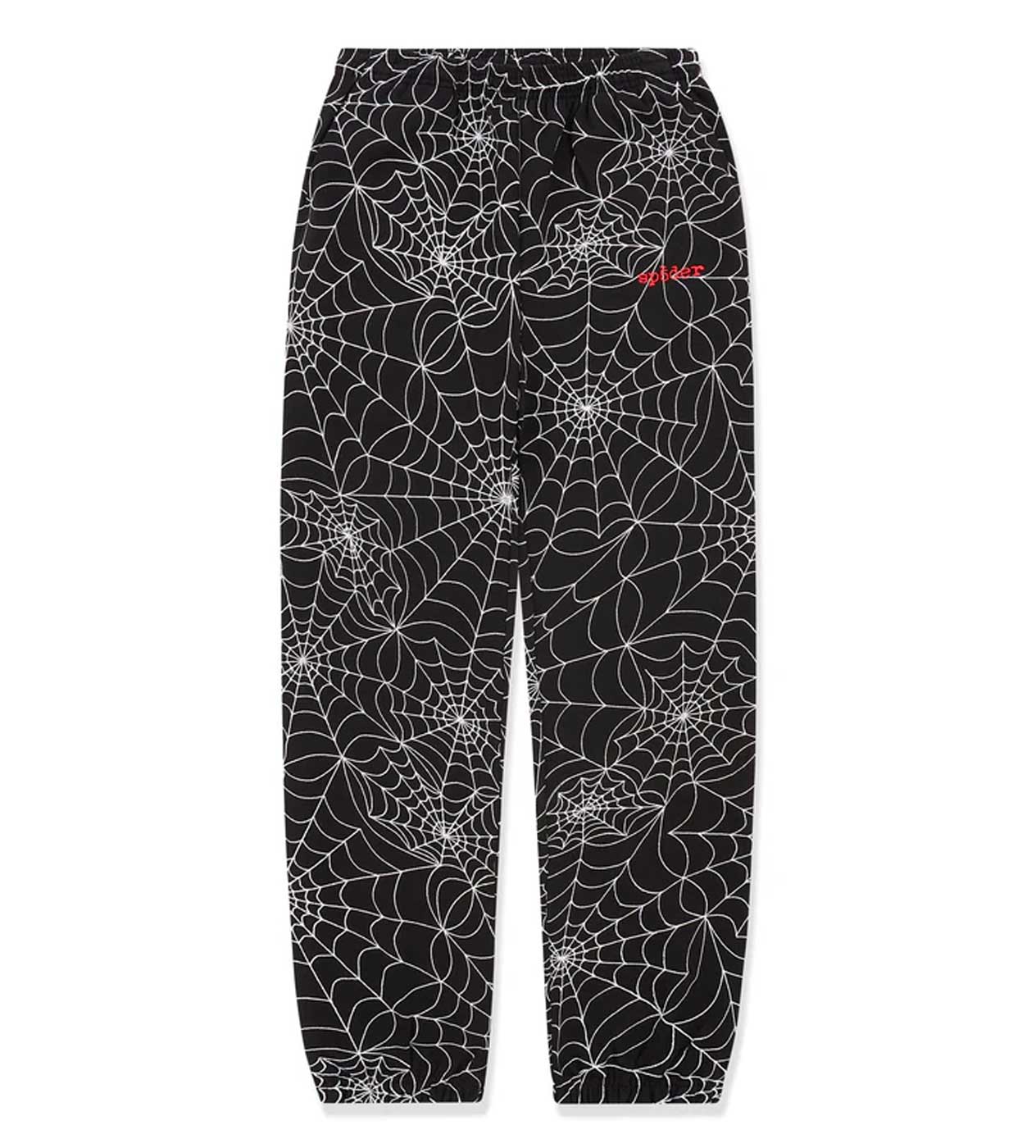 Sp5der Embroidered AOP Sweatpants Black - Image 3