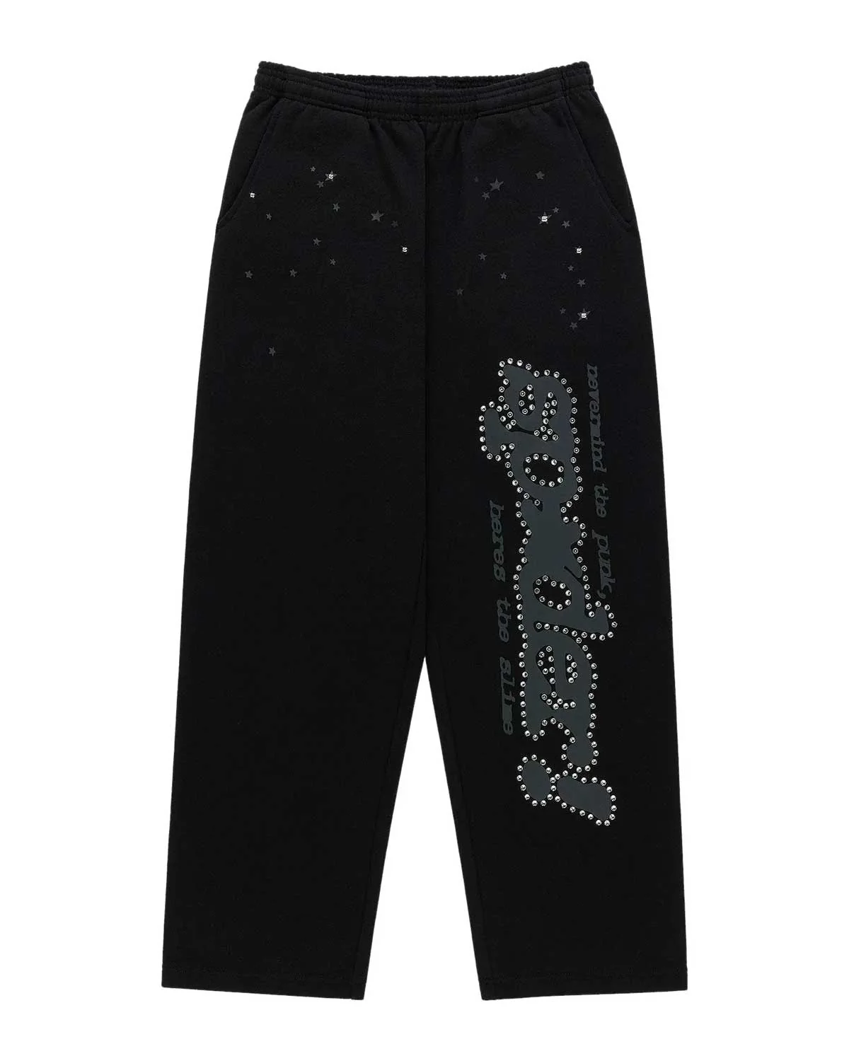 Sp5der P*nk V2 Rhinestone Sweatpants Black