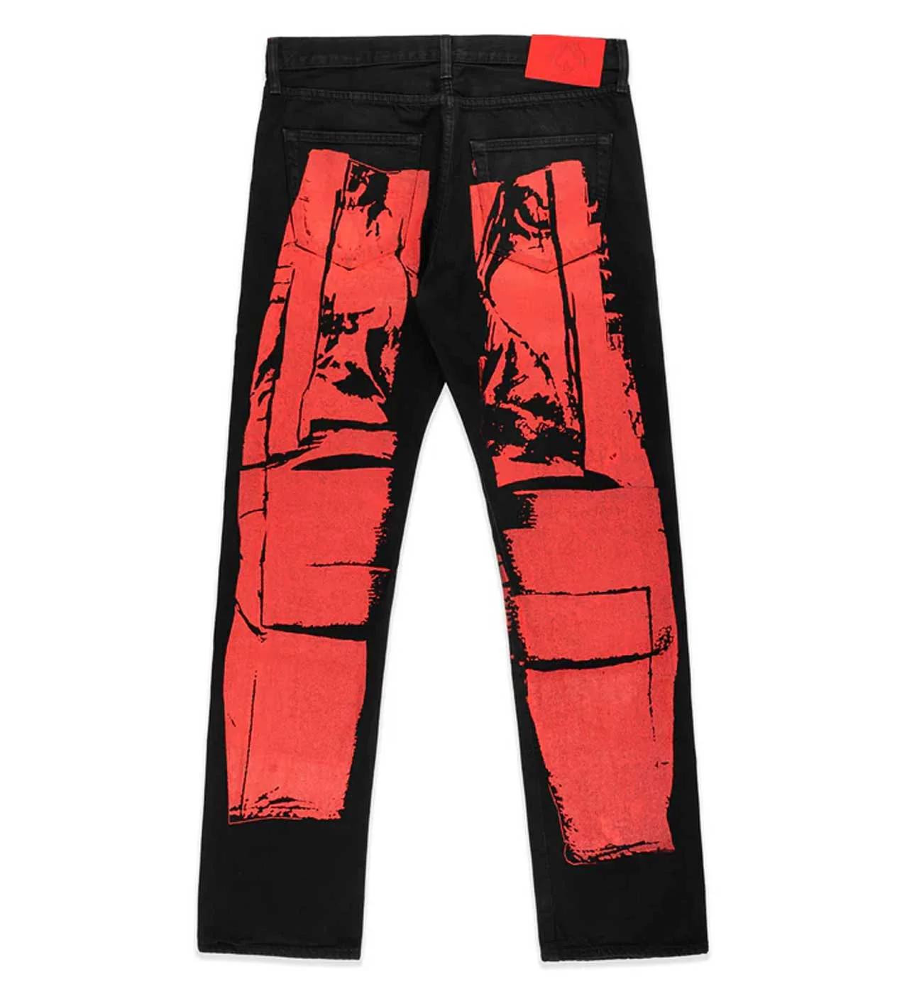 Sp5der Painted Moto Denim Pant Black/Red - Image 2