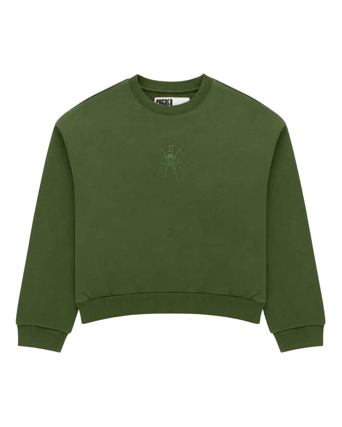 Sp5der Rhinestone TM Crewneck Xanadu Green