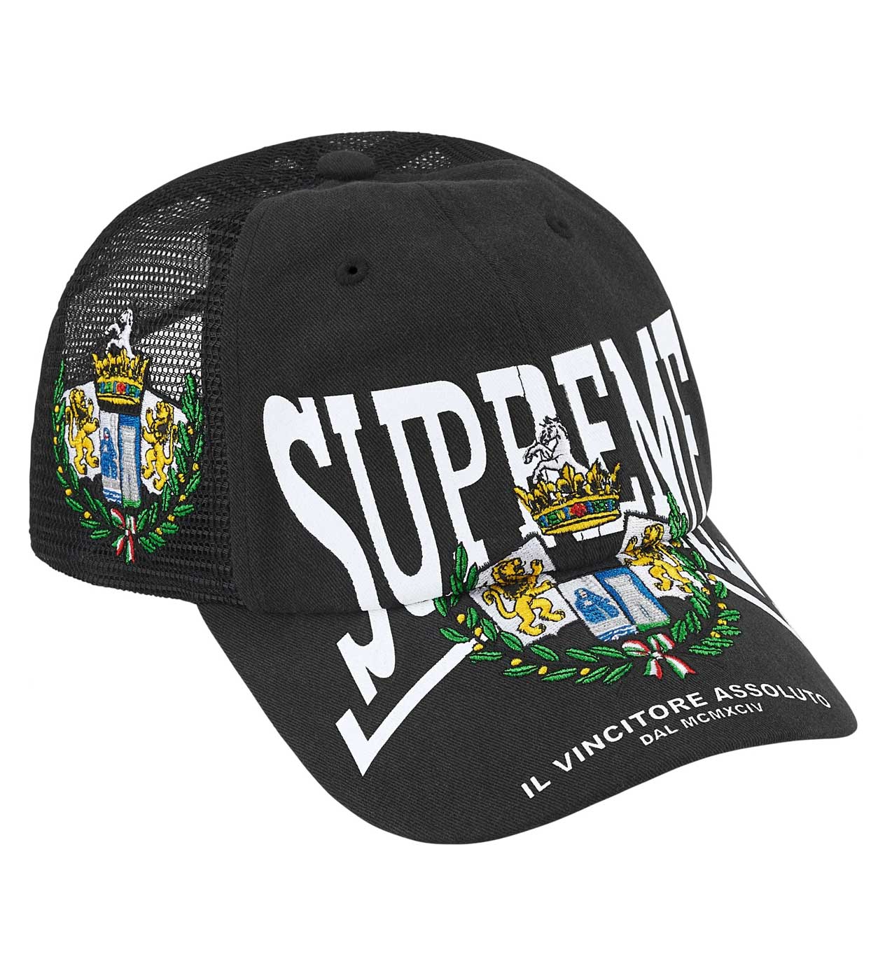 Supreme Big Crest Mesh 6-Panel Hat Black - Image 2