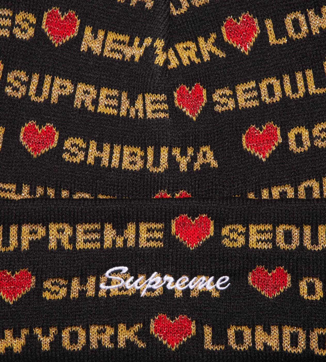Supreme Hearts Beanie Black - Image 2