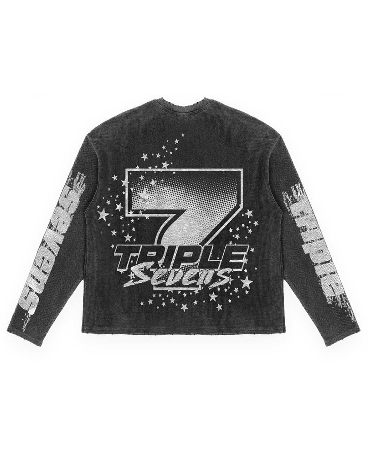 Triple Sevens ASV2 Waffle Knit L/S Tee Black - Image 2