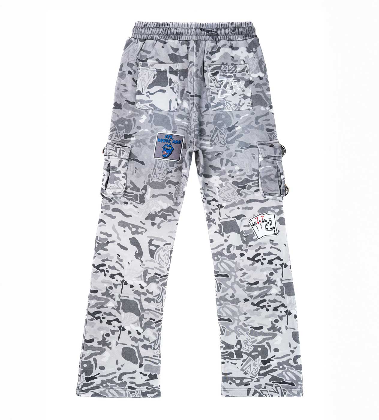 Triple Sevens Camo Sweatpants Grey - Image 2
