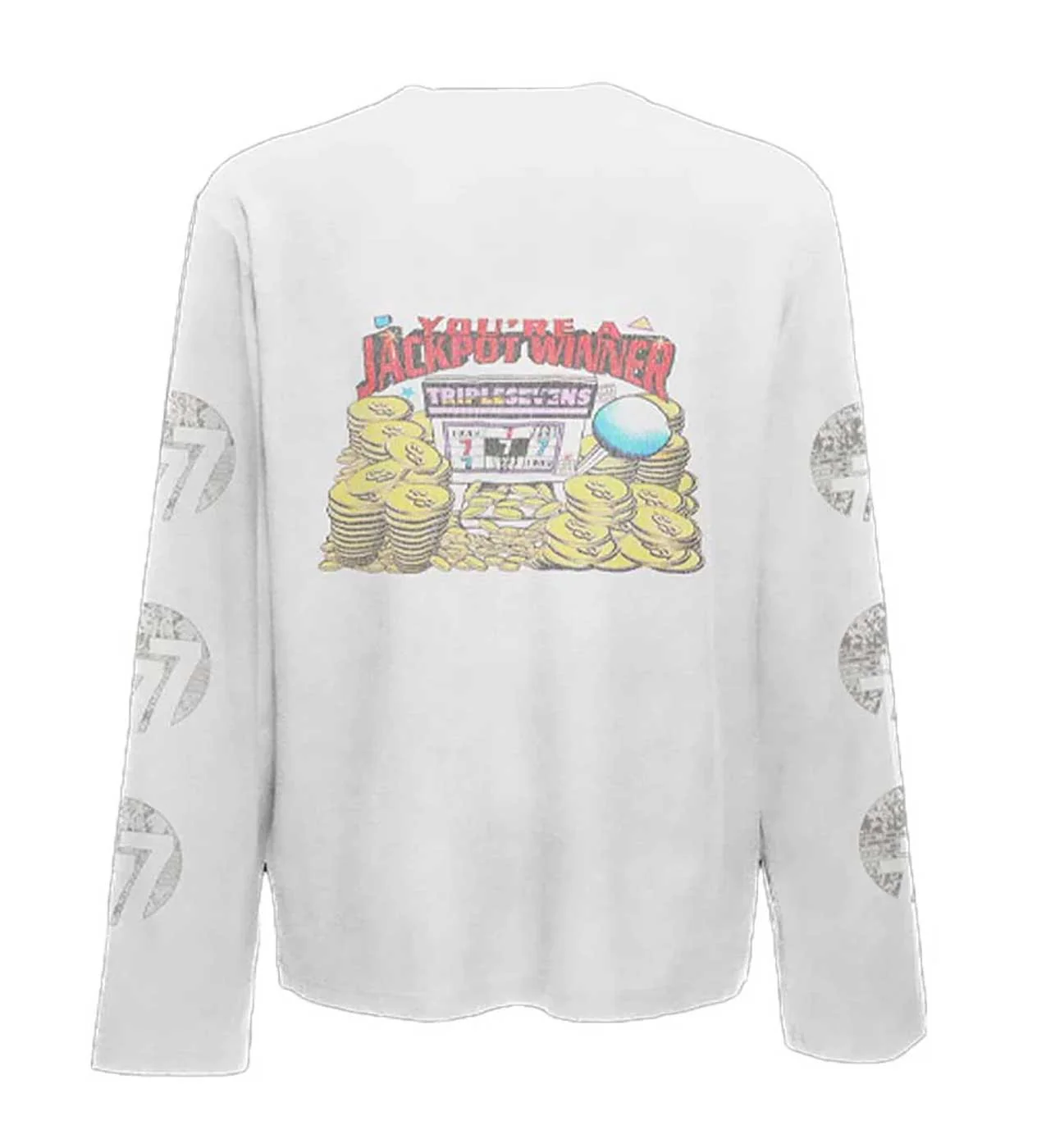 Triple Sevens Lucky Kiss L/S Tee White - Image 2