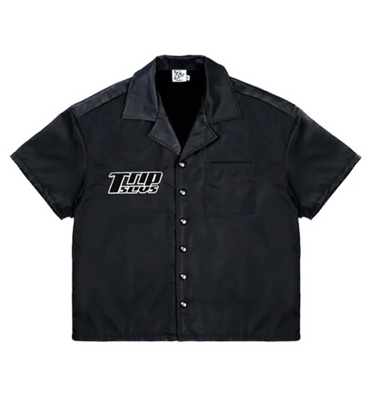 Triple Sevens Nylon Button Up Black