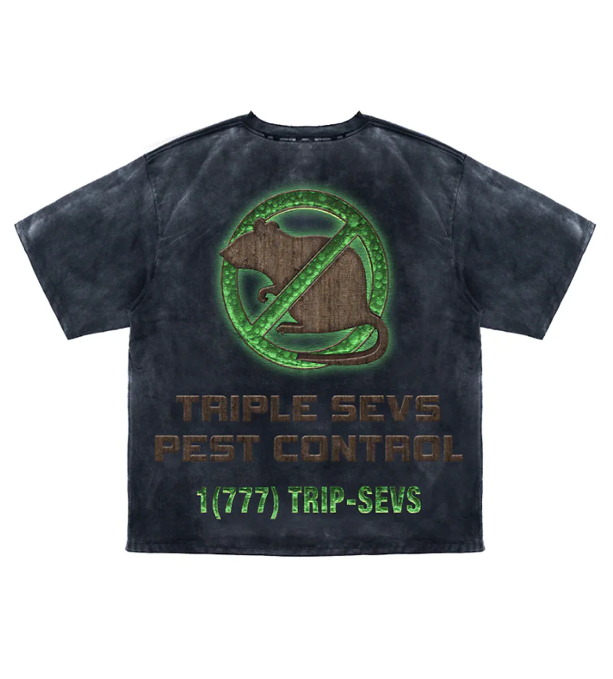 Triple Sevens Pest Control Tee Black - Image 2