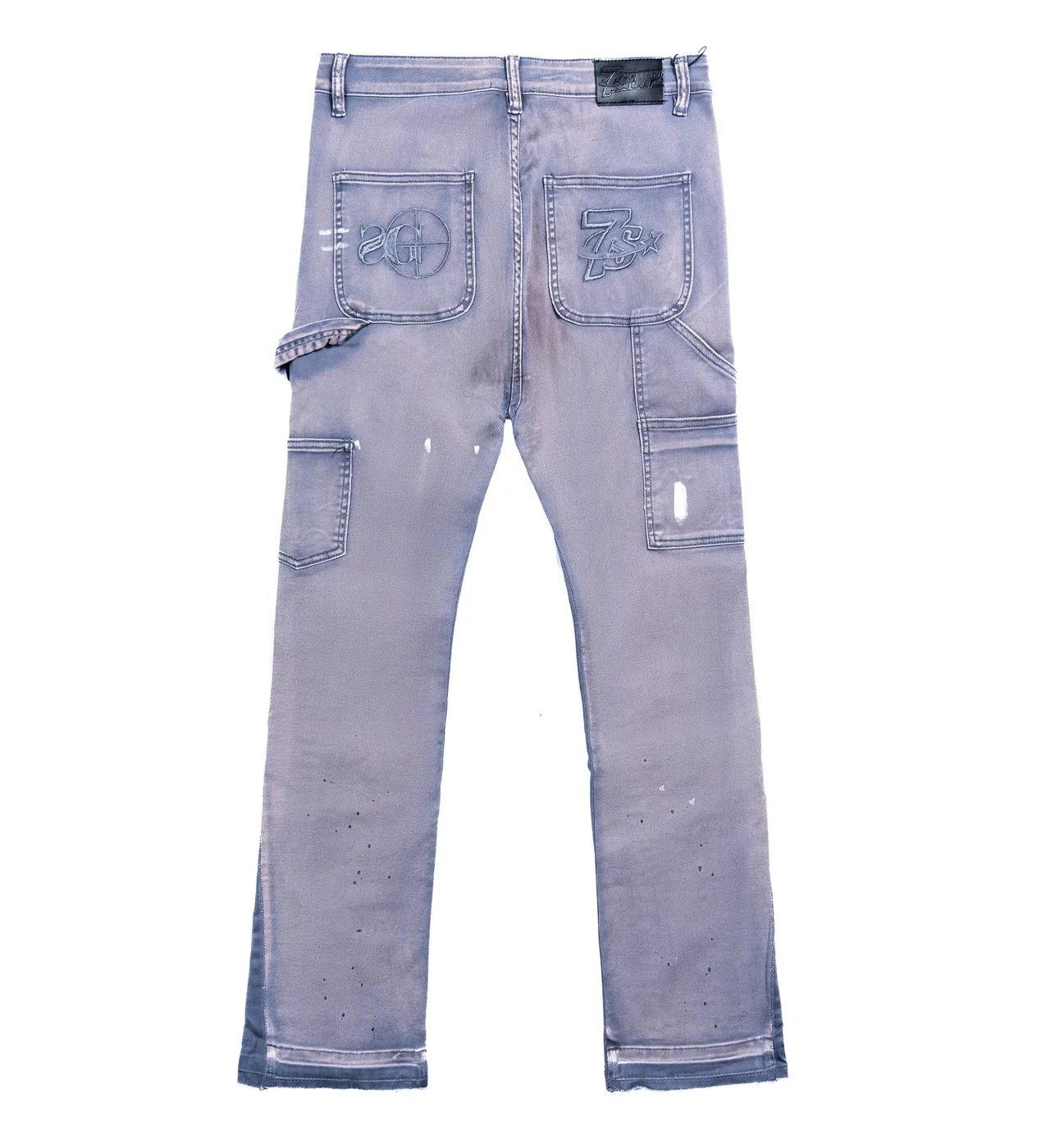 Triple Sevens x Sniper Gang Flared Denim Grey/Blue - Image 2