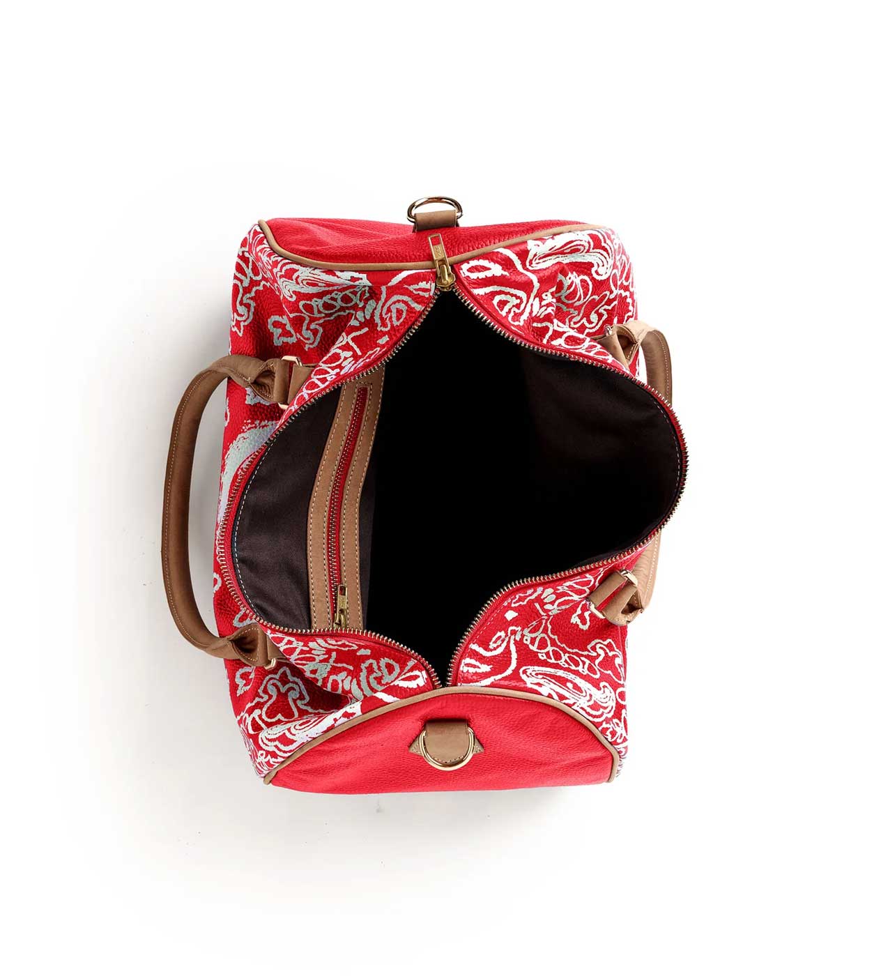 Vale Forever Leather Duffle Bag Red - Image 4
